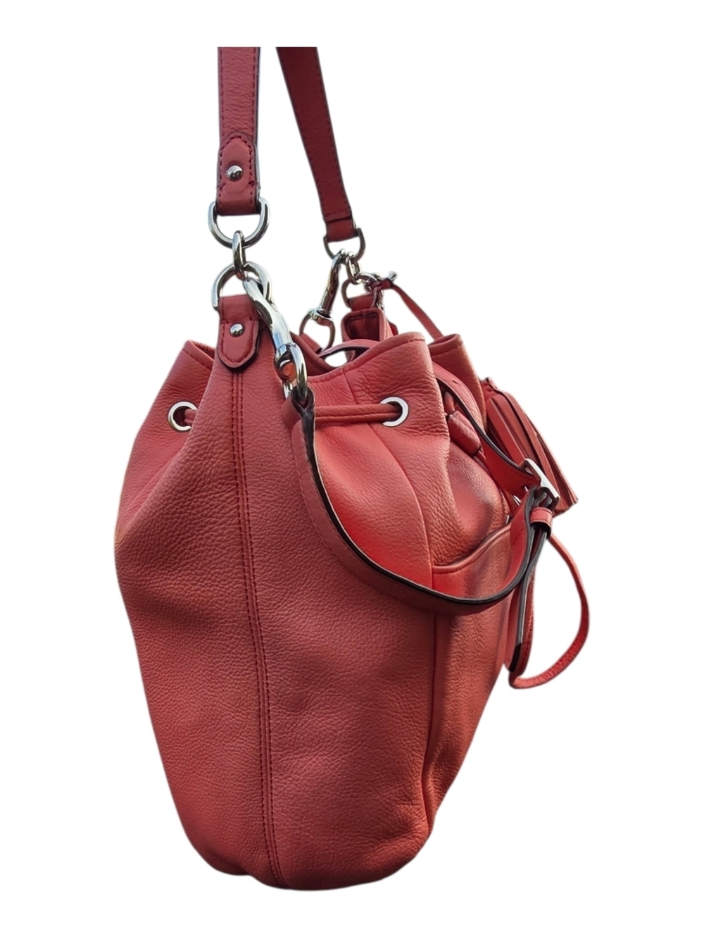#150 Coach Avery Siena Leather Drawstring Hobo with Tassel - Picture 4 of 16